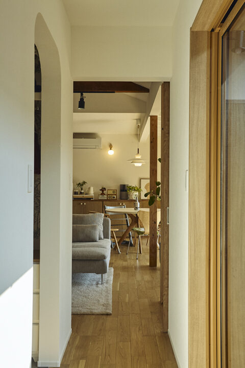 戸建リノベーション、エコハウス、廊下、複合窓