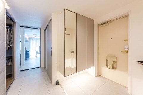 マンションリノベーション、フレッシュハウス、ガラス戸、リビングドア、引き戸