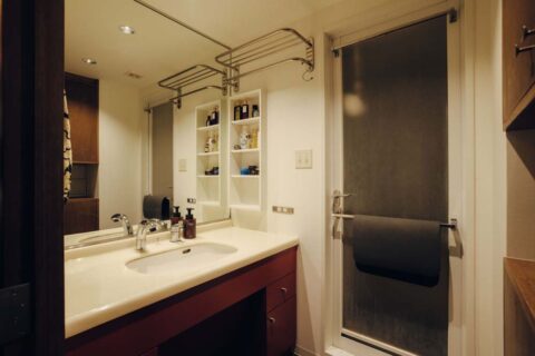 マンションリノベーション、アズ建設、DIY、洗面、浴室
