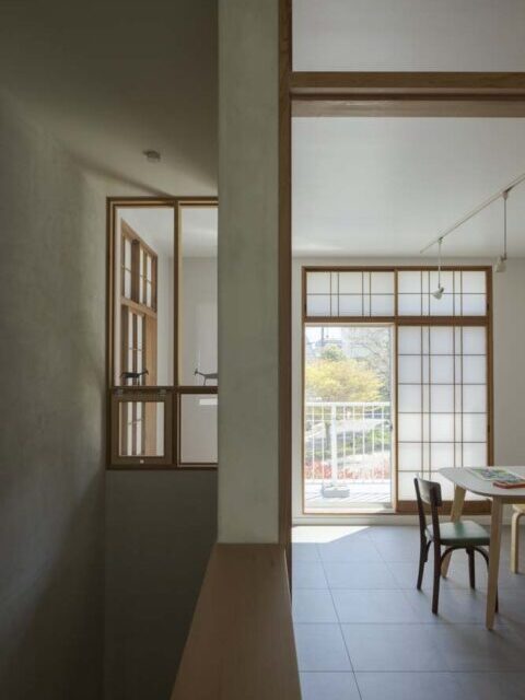 戸建てリノベーション、+Marchitects(プラスエム・アーキテクツ)、室内窓、アトリエ、障子