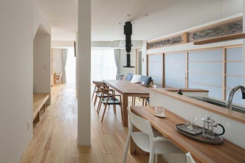 戸建てリノベーション、住工房、和モダン、障子、欄間